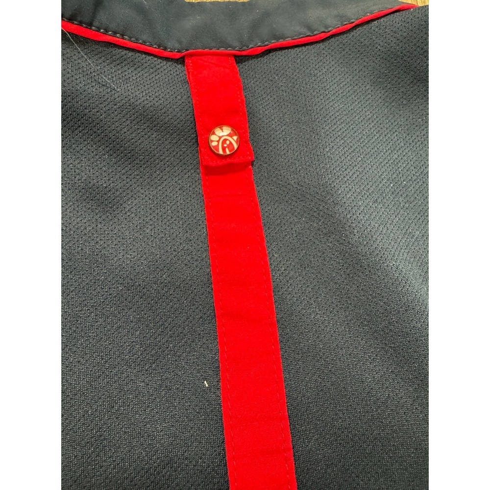 Chick-fil-A Oobe Team Style Employee Uniform Shirt Navy Blue Red Mens Medium - Picture 6 of 16